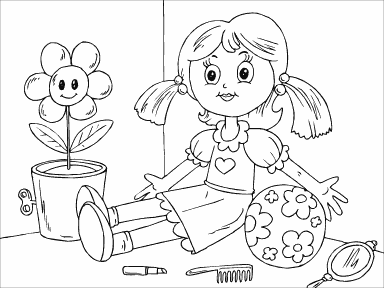 Doll and Flower